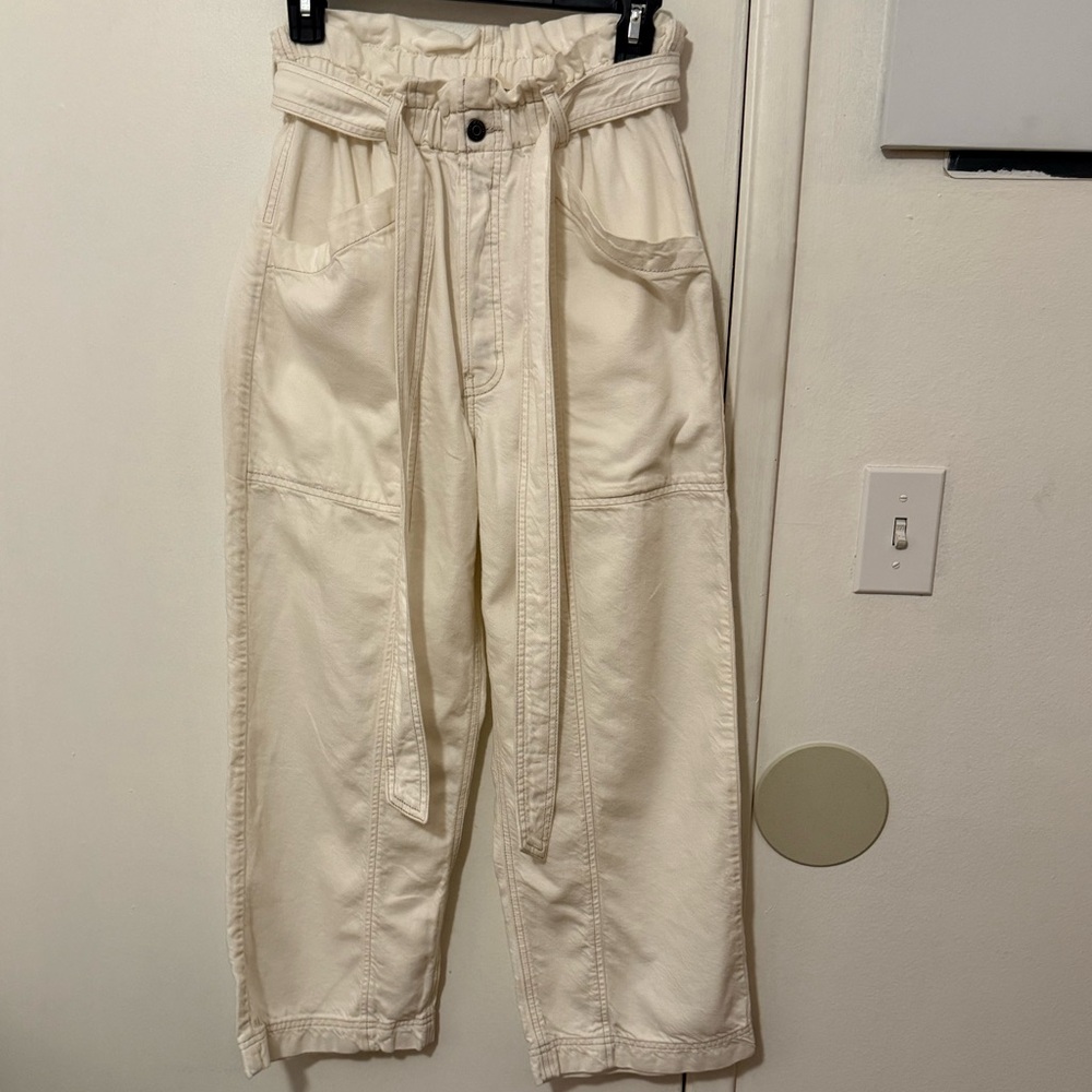 Etica White High-Waisted Trousers